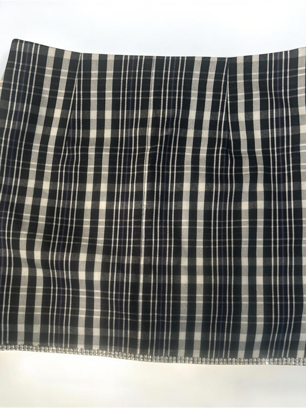 Forever 21 Black and White Plaid Mini Skirt - A-Line with Bling Trim
